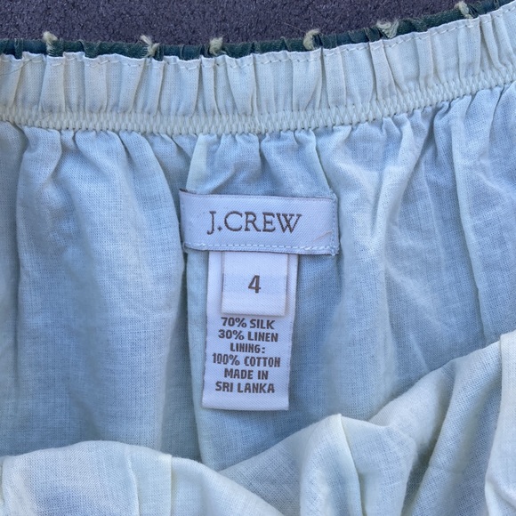 J. Crew green polka dot silk and linen skirt, size 4 - Picture 4 of 8